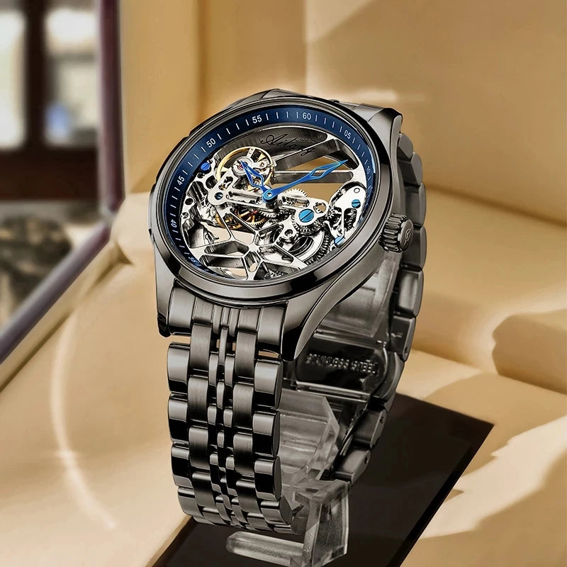 Excellence Skeleton Mechanical Men's Watches Top Brand Luxury Steampunk Transparent Hollow Automatic Watch