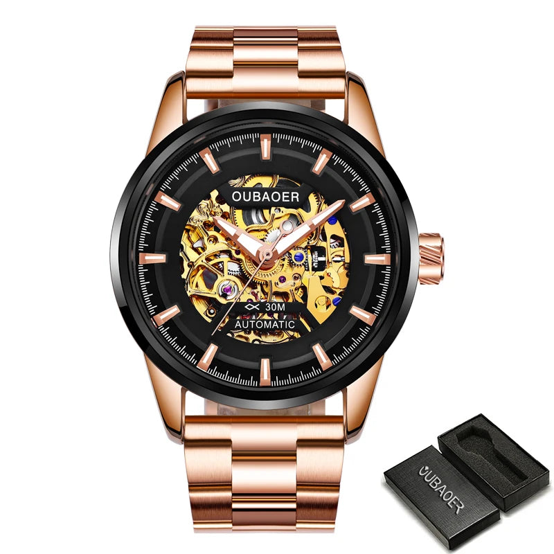 Excellence Mechanical Watches Chronograph Watch for Men Automatic Men's Watches Luxury Original Brand Stainless Steel Tourbillon Clock