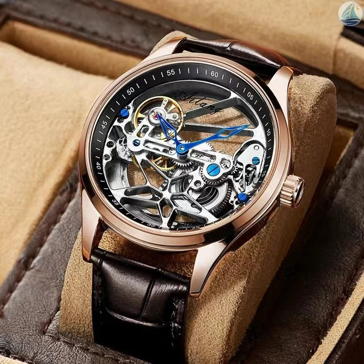 Excellence Skeleton Mechanical Men's Watches Top Brand Luxury Steampunk Transparent Hollow Automatic Watch