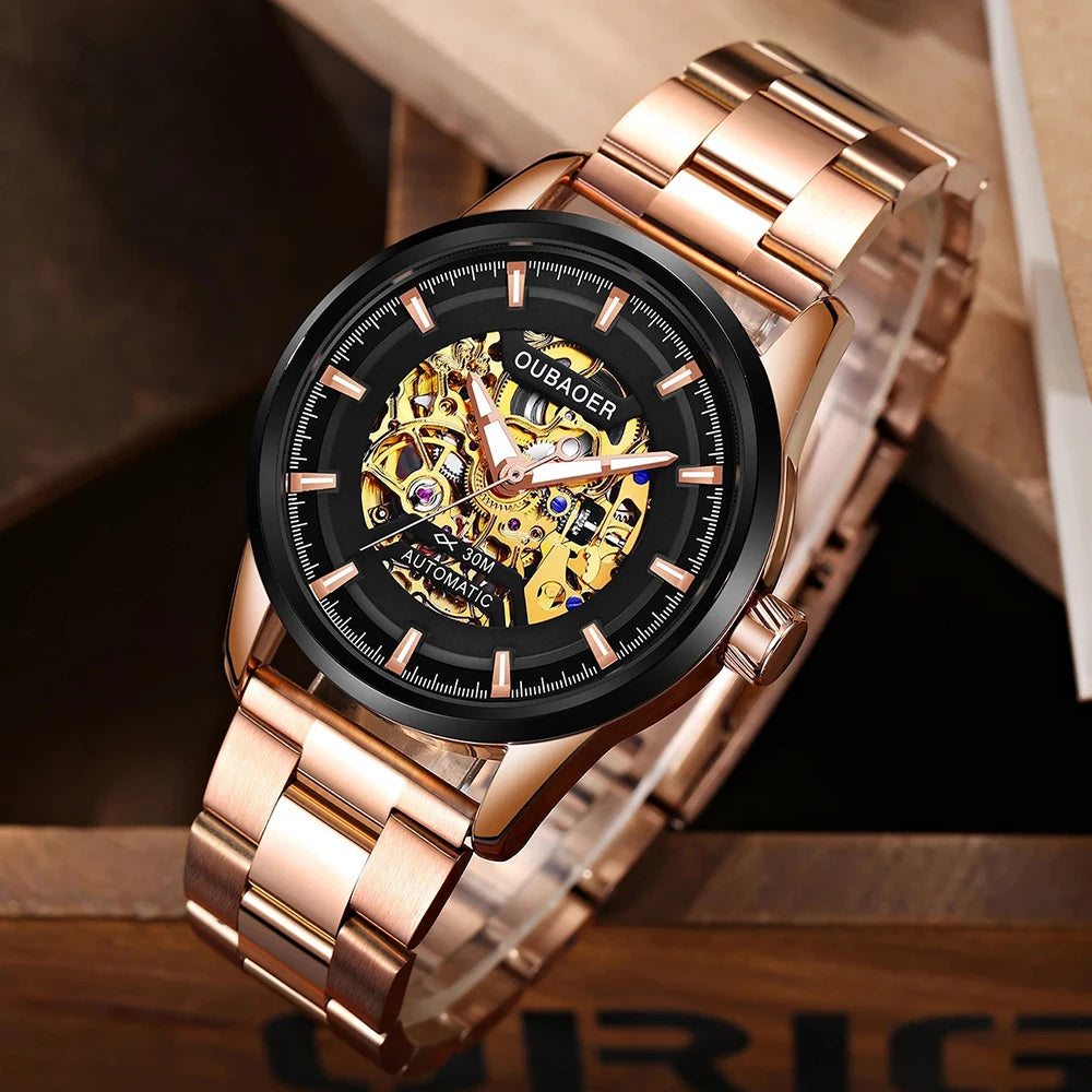 Excellence Mechanical Watches Chronograph Watch for Men Automatic Men's Watches Luxury Original Brand Stainless Steel Tourbillon Clock