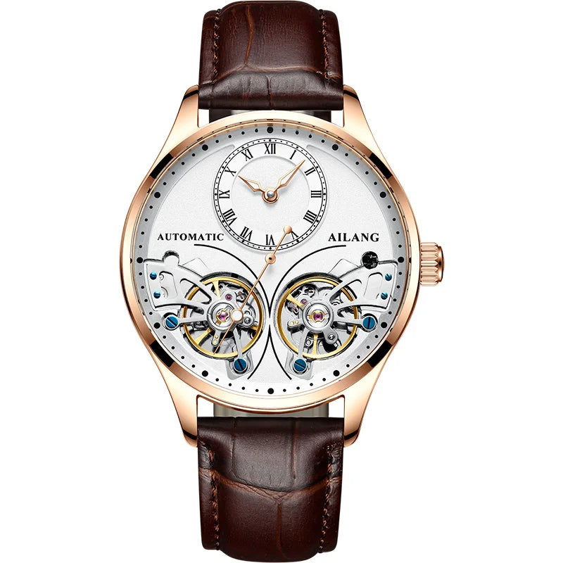 Excellence Men's Double Tourbillon Luminous Direct-looking Mechanical Watch Automatic Watch Men's Watch  Hollow Movement