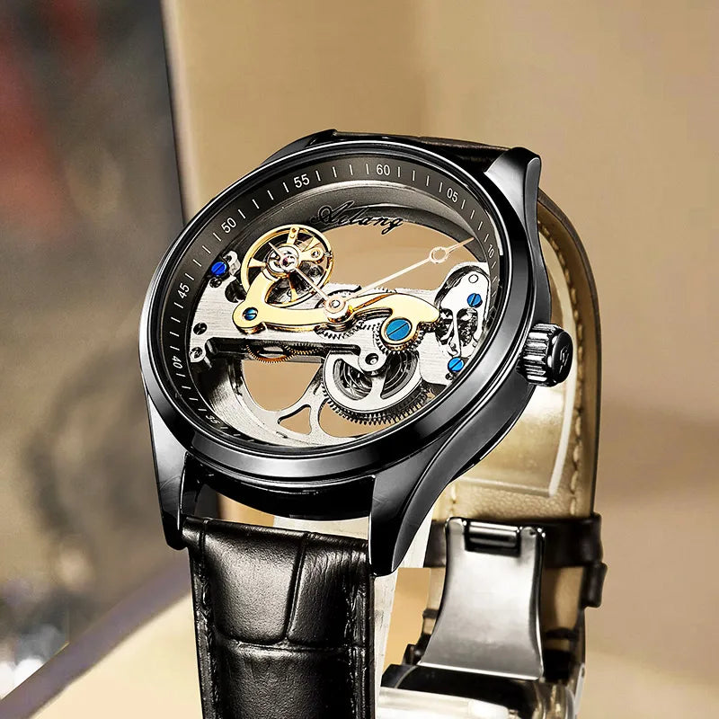 Excellence Skeleton Mechanical Men's Watches Top Brand Luxury Steampunk Transparent Hollow Automatic Watch