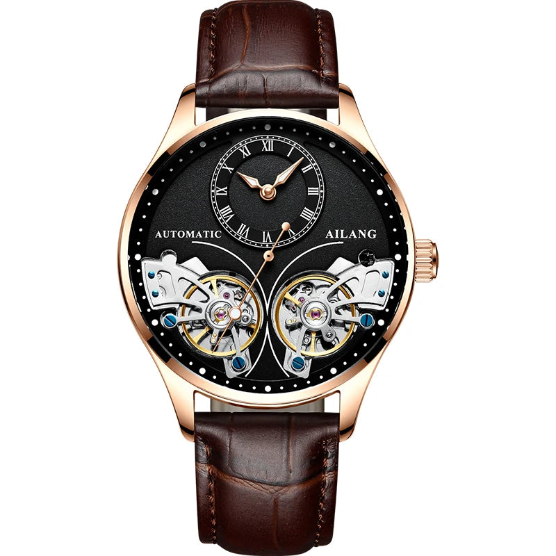 Excellence Men's Double Tourbillon Luminous Direct-looking Mechanical Watch Automatic Watch Men's Watch  Hollow Movement