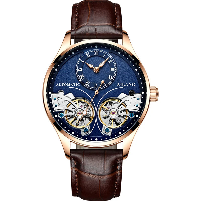 Excellence Men's Double Tourbillon Luminous Direct-looking Mechanical Watch Automatic Watch Men's Watch  Hollow Movement