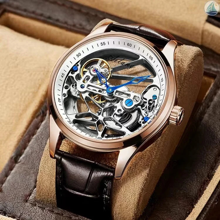 Excellence Skeleton Mechanical Men's Watches Top Brand Luxury Steampunk Transparent Hollow Automatic Watch