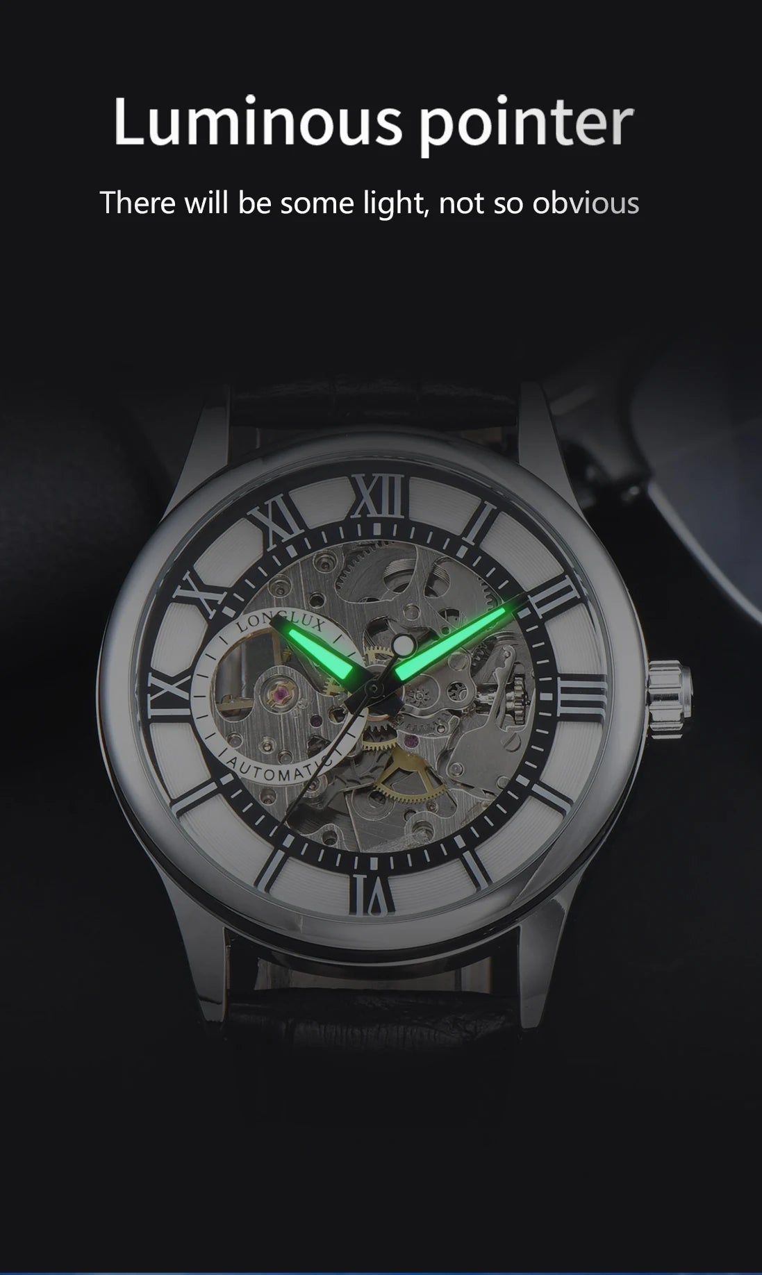 Excellence automatic watch rome wholesale mechanical wristwatches waterproof hollow leather mens watch men gift