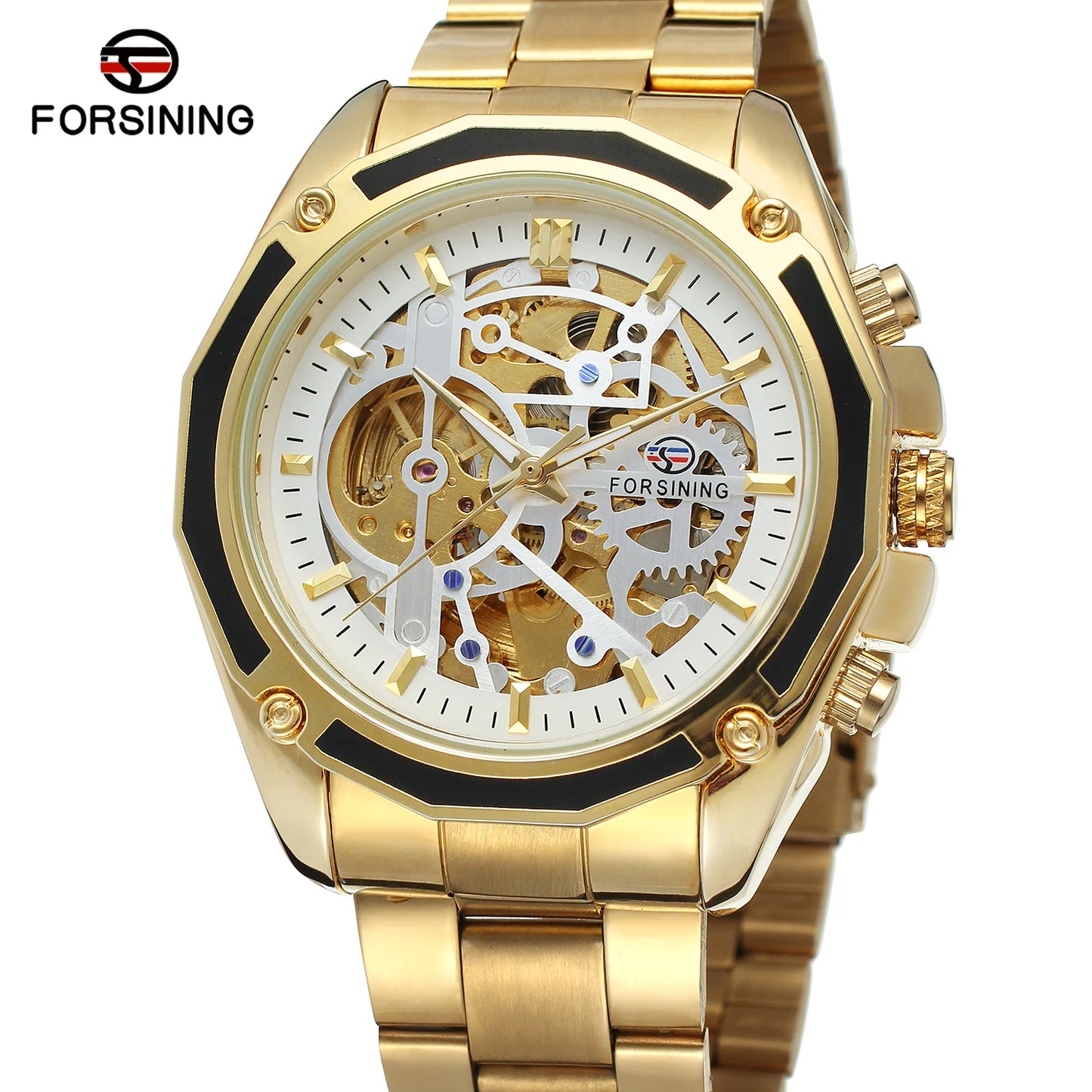 Excellence Stainless Steel Skeleton Mechanical Watch Male Automatic Movement Man Wrist Watches Waterproof High End Luxury watch