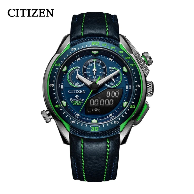 CITIZEN Original Japanese watch Eco- Drive  20bar Waterproof  Watch Luminous Leather strap Sports Watch JW0148-12L