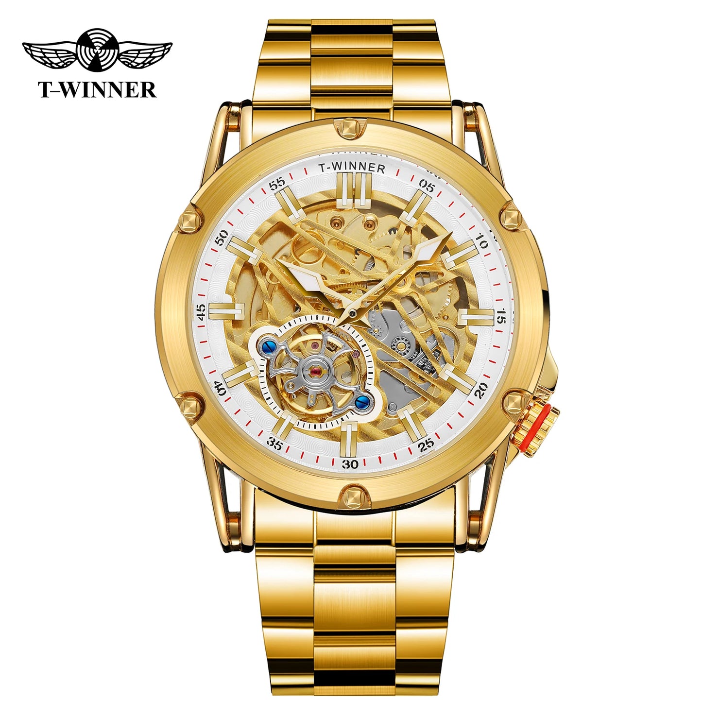 Excellence Original Luxury Tourbillon Stainless Steel Skeleton Mechanical Men's Watch Automatic Movement Military Wristwatches