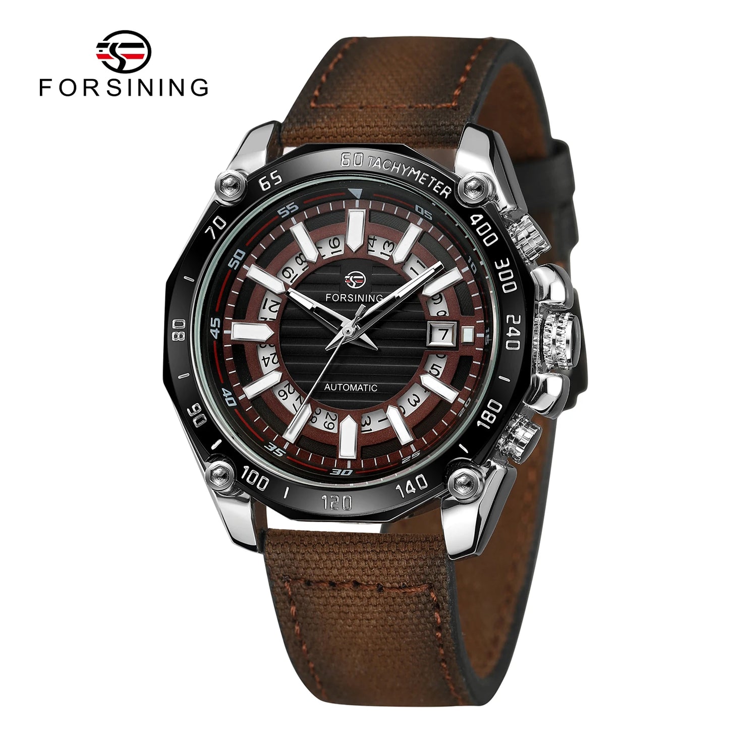 Excellence Design Timed Lap Men Automatic Mechanical Fabric Strap Watches Men Luxury  Waterproof Watch Luminous Hands