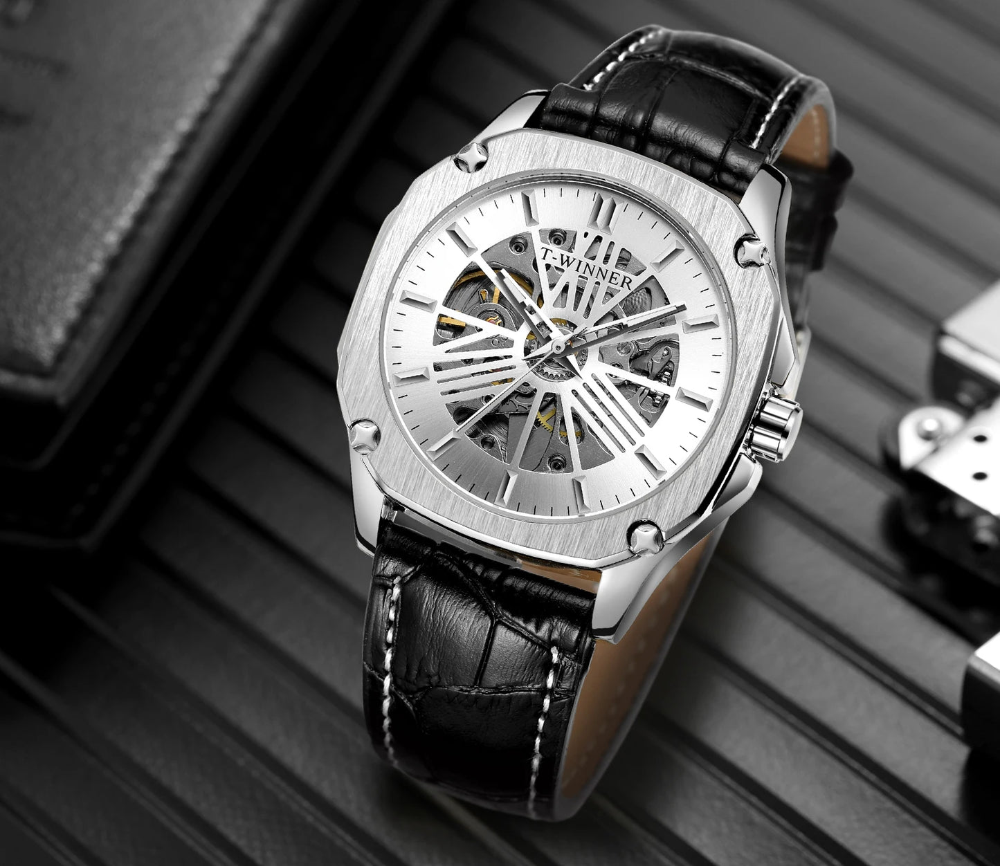 Excellence Replica Watch Fashion Classics Skeleton Mechanical Automatic Watches for men Vintage Bronze Wrist Men Watch