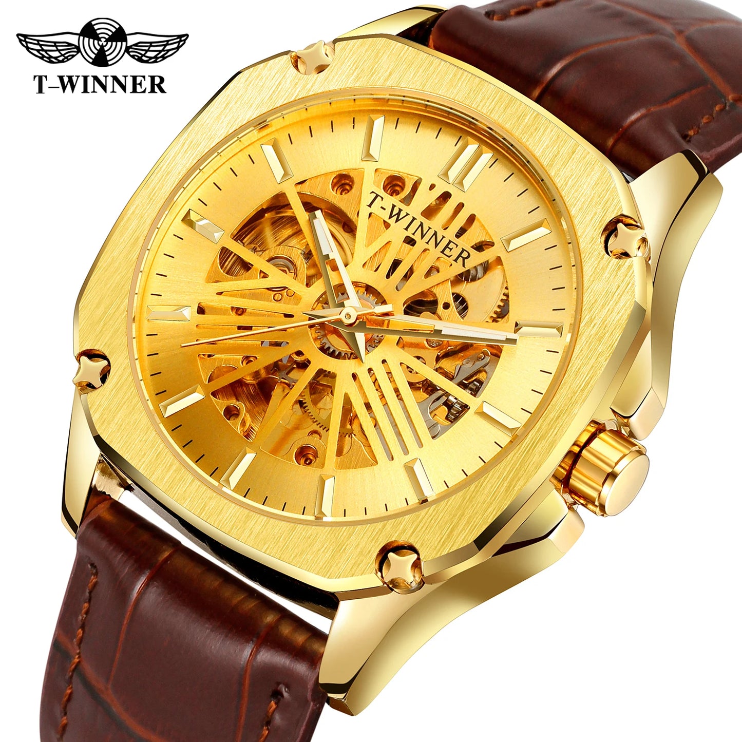 Excellence Replica Watch Fashion Classics Skeleton Mechanical Automatic Watches for men Vintage Bronze Wrist Men Watch