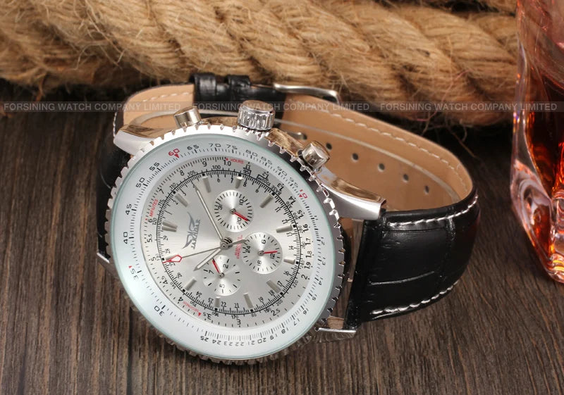 Excellence Original Replica Big Dial Multifunctional Automatic Man Watch Leather Vintage Mechanical Waterproof Men Watch.