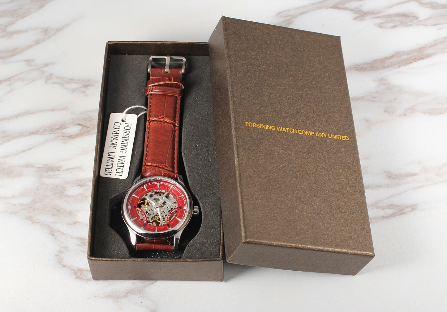 Excellence Original Replica Watch Red Transparent Skeleton Mechanical Wrist watches for men Fancy And Stylish