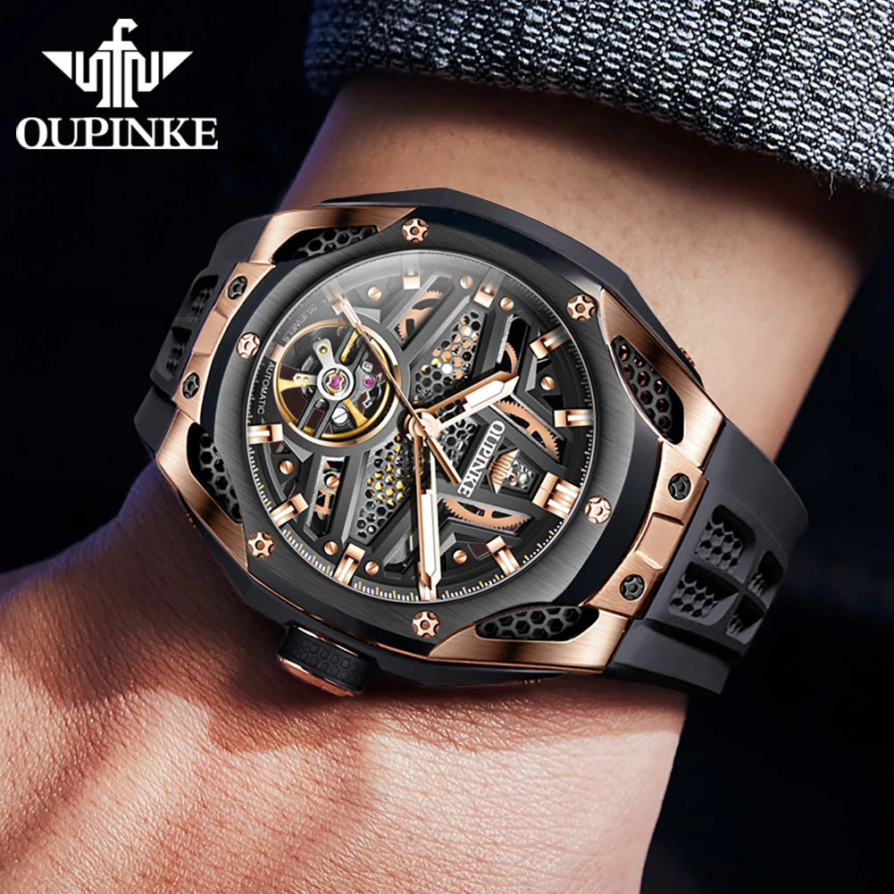 Excellence Men's Watches Full Skeleton 50ATM Waterproof Luminous Automatic Mechanical Watch