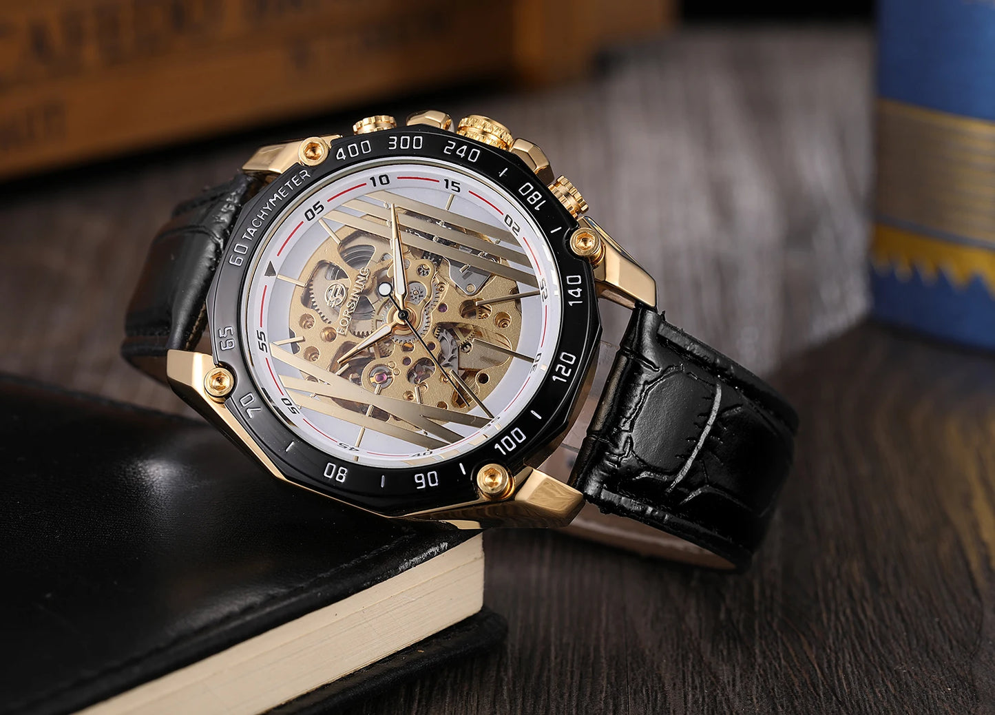 Excellence New Desigh Steel Skeleton Mechanical Watch Male Automatic Movement Man Wrist Watches Waterproof High End Luxury