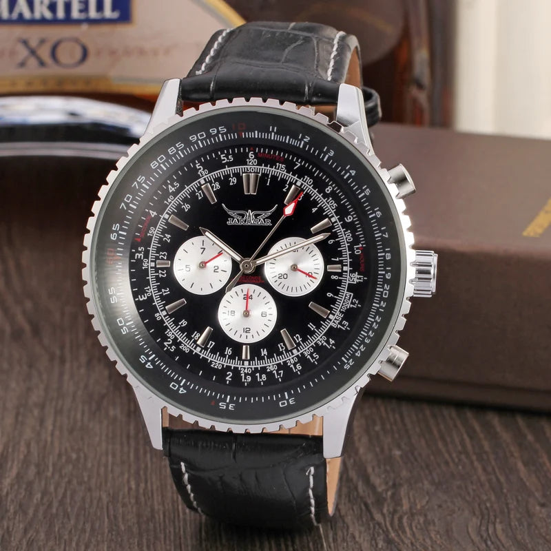 Excellence Original Replica Big Dial Multifunctional Automatic Man Watch Leather Vintage Mechanical Waterproof Men Watch.