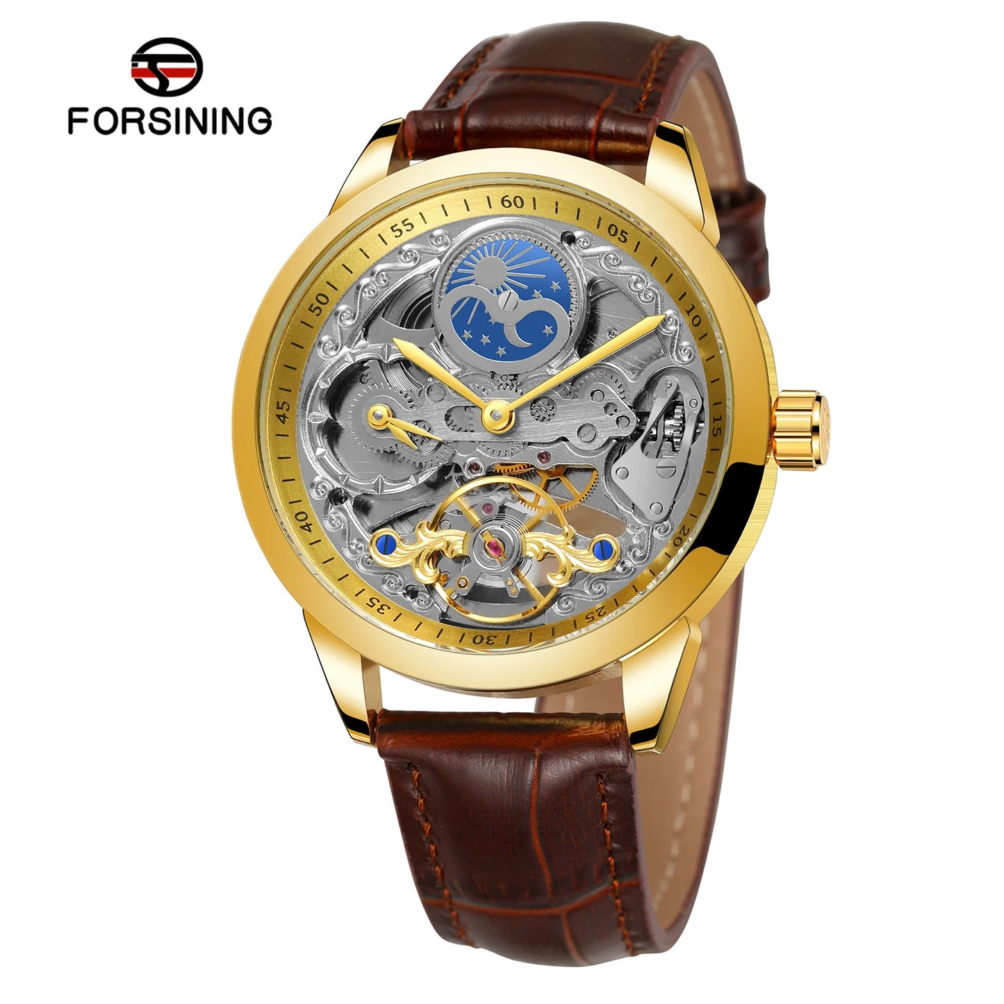 Excellence High-quality Multiple Time Zon Moonphase Tourbillion Automatic Watch Regulator Skeleton Mechanical Watches for men replica