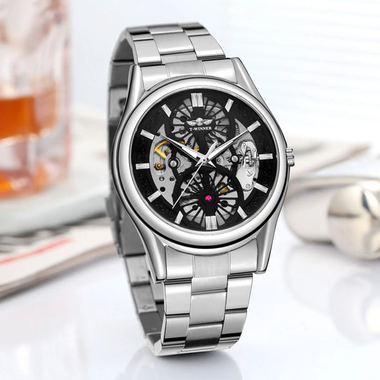 Excellence New Design Winner Original Wrist Watches Luminous Transparent Skeleton Automatic clockwork Luxury automatic