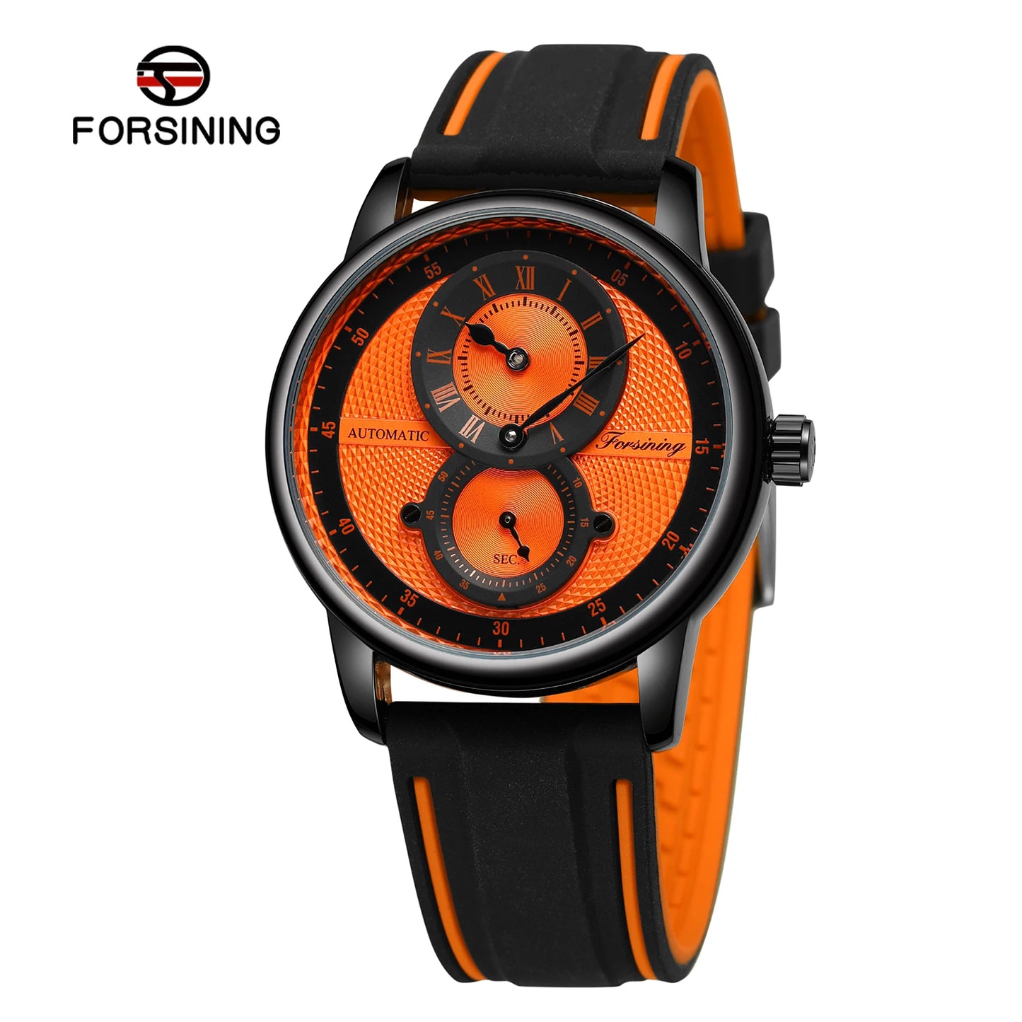 Excellence Red Casual Automatic Mechanical Watches Rubber strap Waterproof Men's Watch Top Brand Luxury Watch