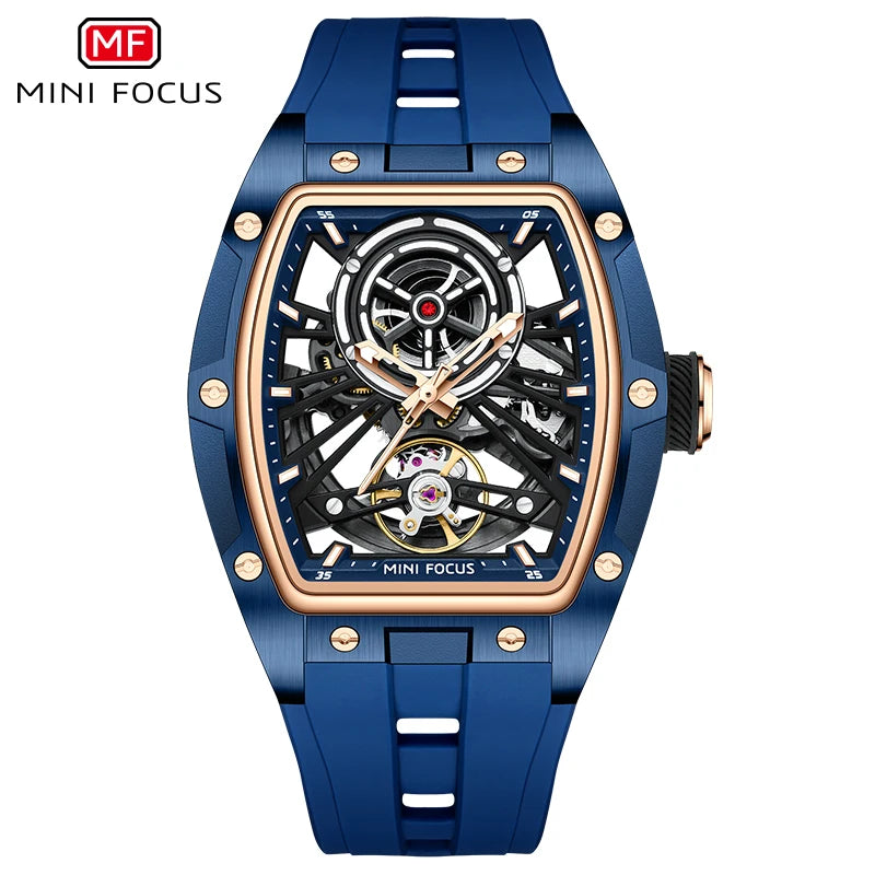 Excellence Fashion Tourbillon Skeleton Automatic Mechanical Watch for Men Luminous Silicone Strap Sports Waterproof Watches 2024