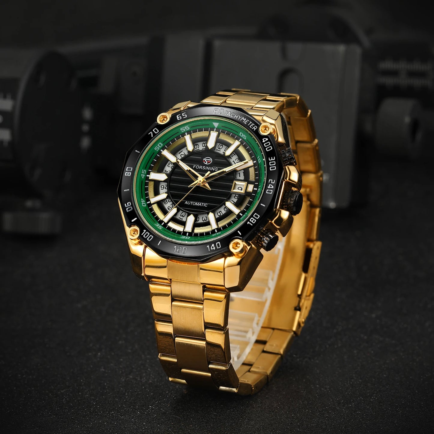 Excellence Design Timed Lap Men Automatic Mechanical Watches Men Luxury Stainless Steel Waterproof Watch Luminous Hands