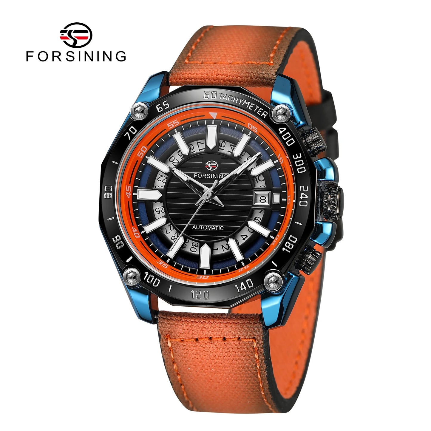 Excellence Design Timed Lap Men Automatic Mechanical Fabric Strap Watches Men Luxury  Waterproof Watch Luminous Hands