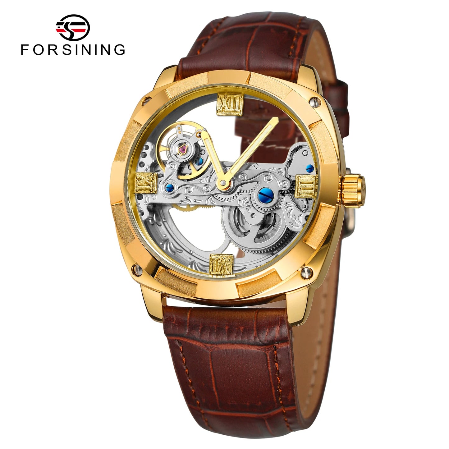 Excellence Top Brand Luxury Stainless Steel Skeleton Tourbillon Automatic Movement Men Watch Mechanical Waterproof Luminous Wrist Clock