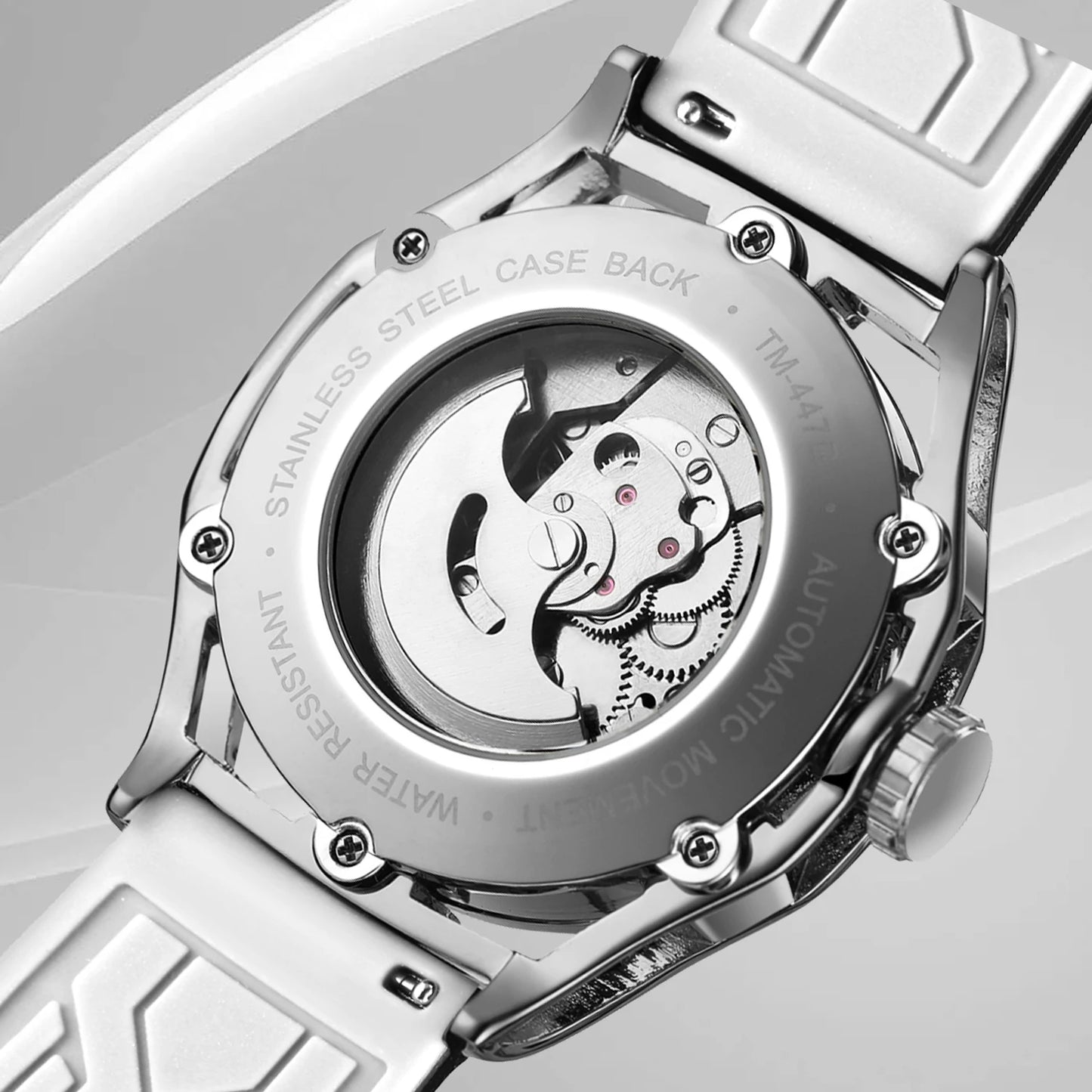 Excellence Original High-end Luxury Skeleton Automatic Mechanical Men's Watch Waterproof Silicone Stainless Steel Wrist Watches