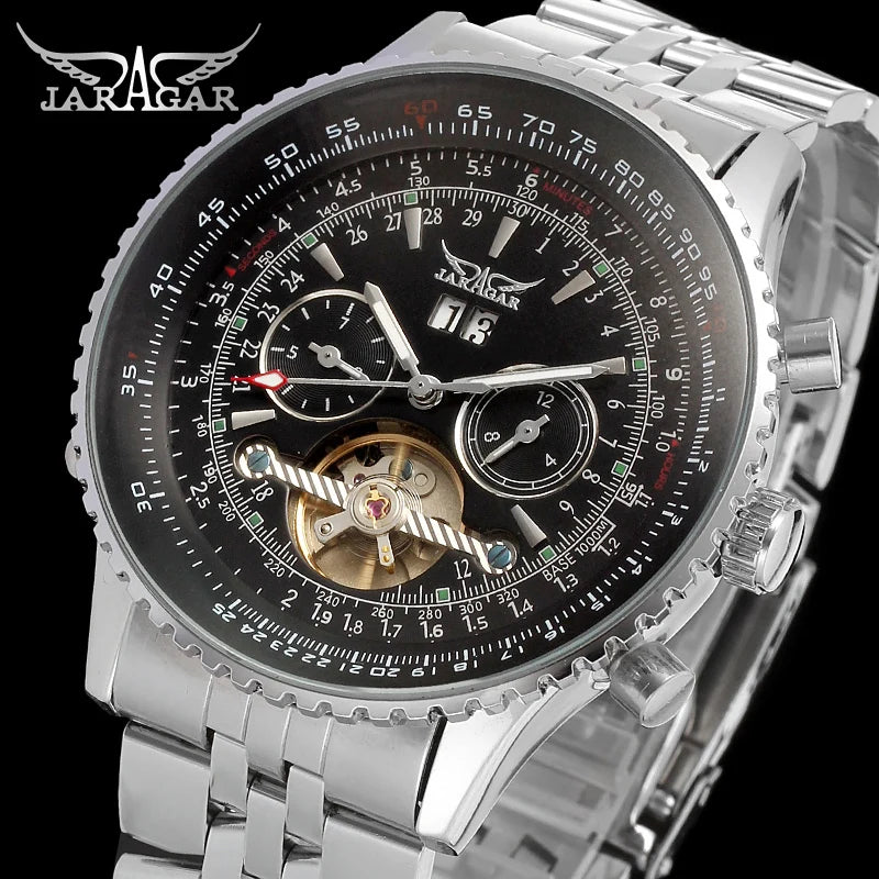 Excellence  Original Big Dial Tourbillon Chronograph Automatic Man Watches Stainless Steel Vintage Mechanical Waterproof