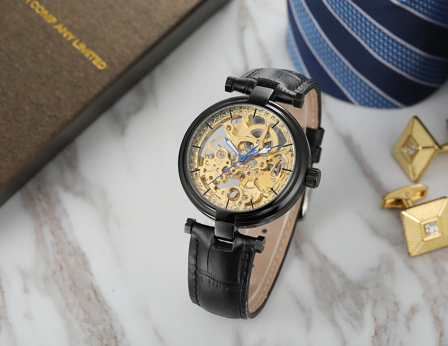 Excellence High-End Luxury Man  Original Replica  automatic Hollow Skeleton Mechanical Automatic wristwatch