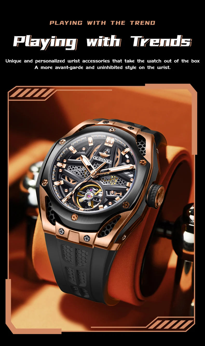 Excellence Men's Watches Full Skeleton 50ATM Waterproof Luminous Automatic Mechanical Watch