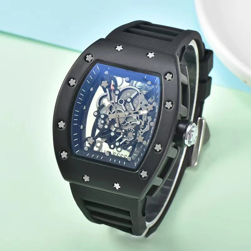 Excellence New fashionable casual men's watch with transparent bottom and double-sided hollow quartz watch