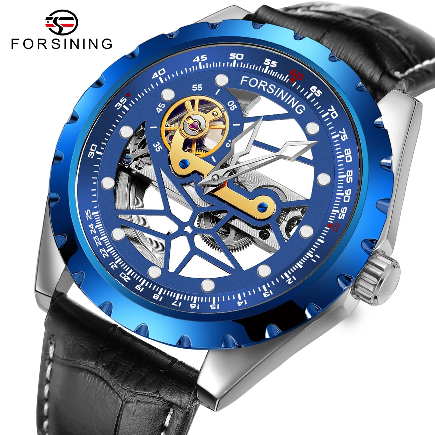 Excellence New Luxury Stainless Steel Skeleton Tourbillon Automatic Movement Man Watch Mechanical  Waterproof Luminous Male Wrist Watch