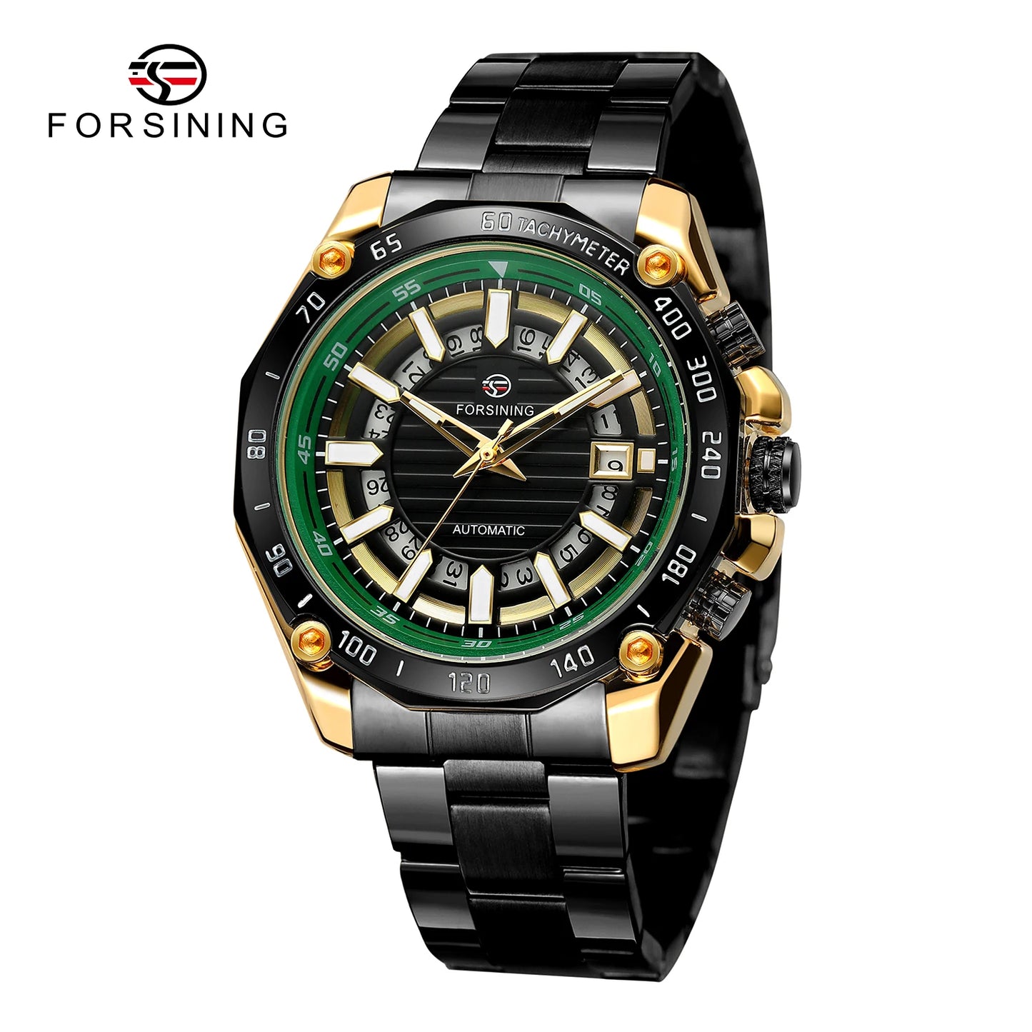 Excellence Design Timed Lap Men Automatic Mechanical Watches Men Luxury Stainless Steel Waterproof Watch Luminous Hands