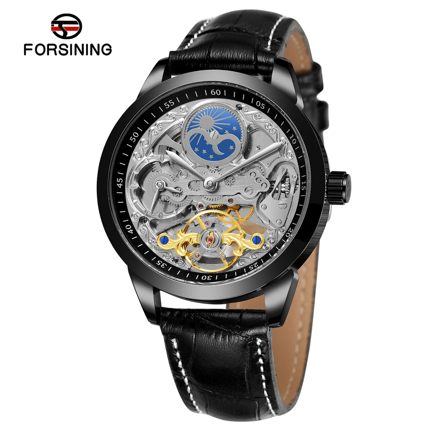 Excellence High-quality Multiple Time Zon Moonphase Tourbillion Automatic Watch Regulator Skeleton Mechanical Watches for men replica