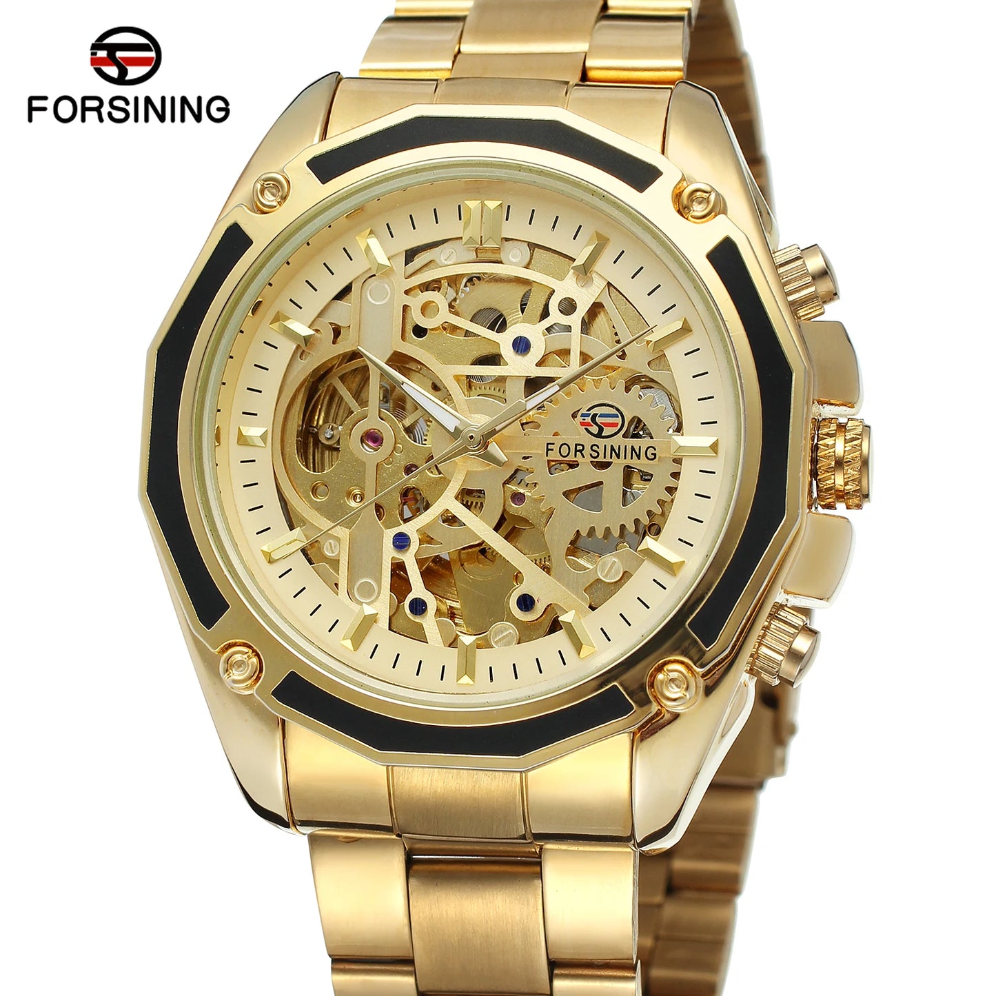 Excellence Stainless Steel Skeleton Mechanical Watch Male Automatic Movement Man Wrist Watches Waterproof High End Luxury watch