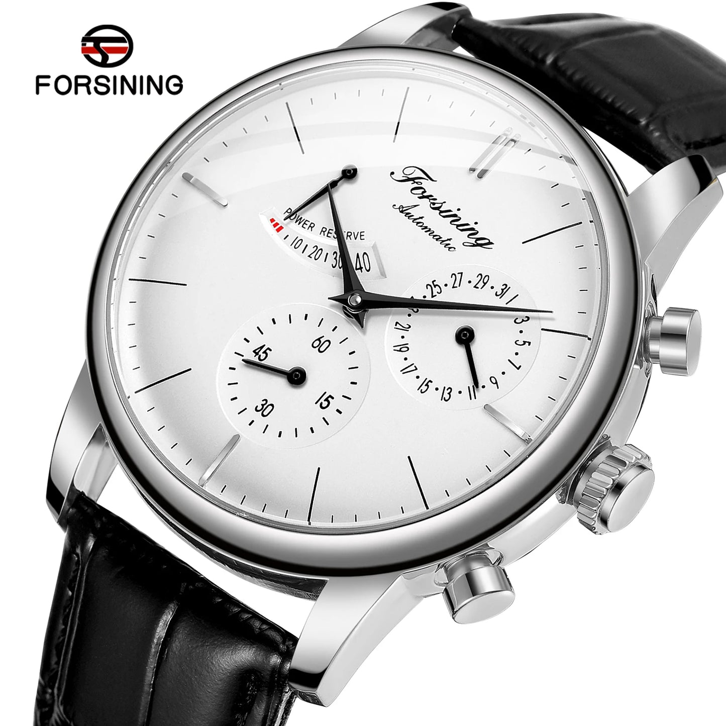 Excellence Official Power Reserve Date Automatic Rare Men Watches Leather High Quality Elegant Male Mechanical Wristwatches