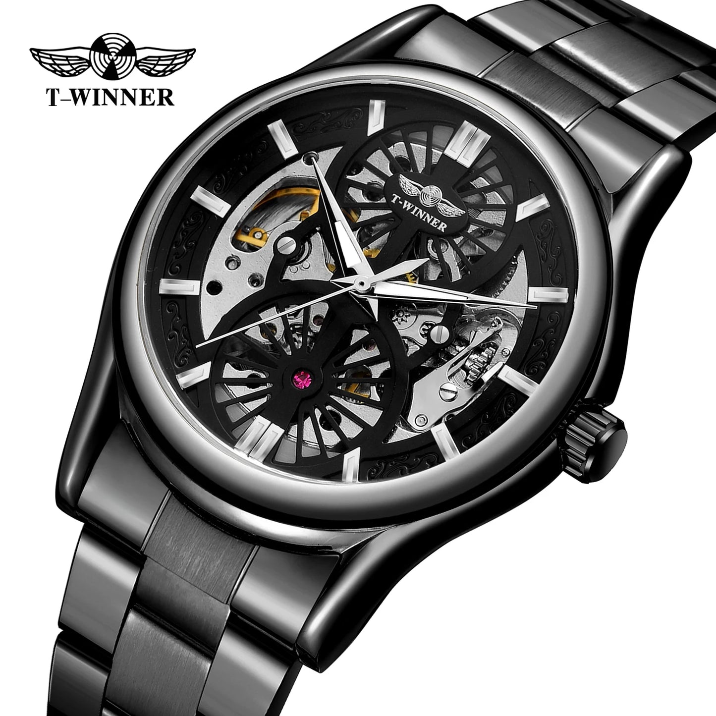 Excellence New Design Winner Original Wrist Watches Luminous Transparent Skeleton Automatic clockwork Luxury automatic