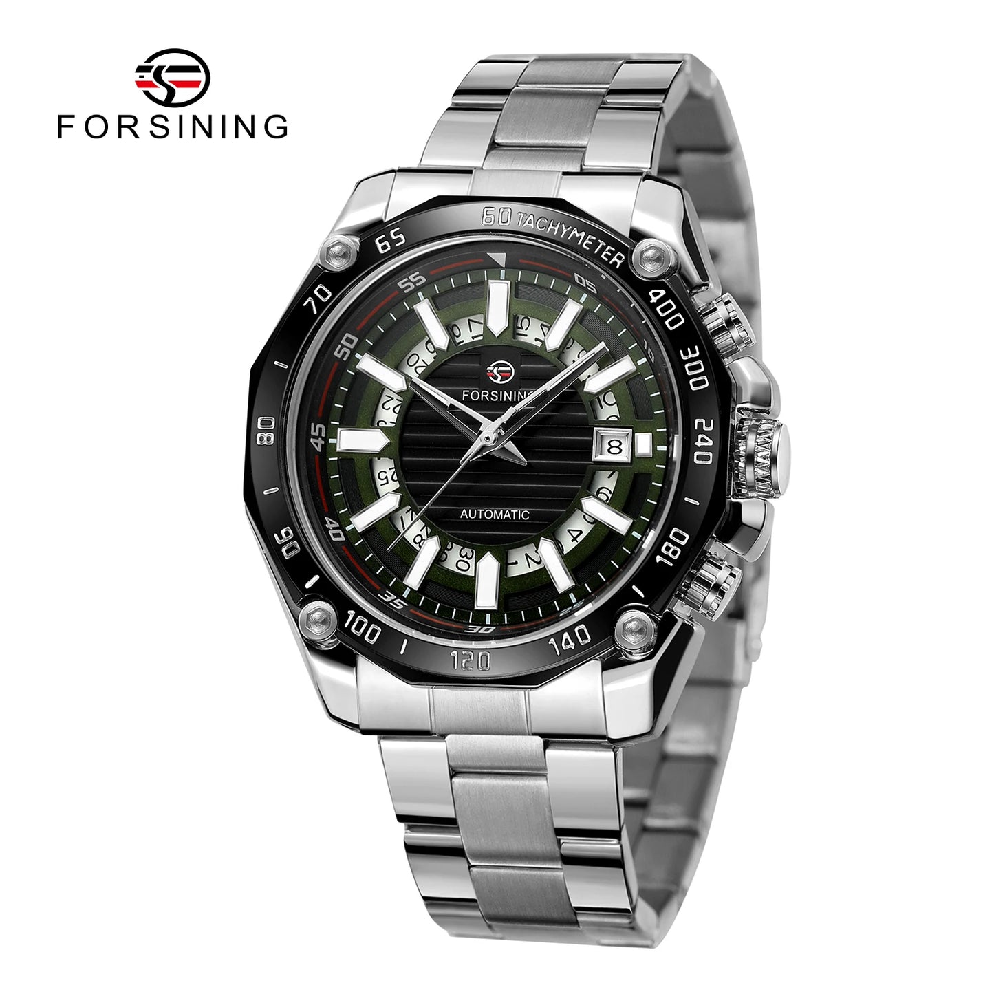 Excellence Design Timed Lap Men Automatic Mechanical Watches Men Luxury Stainless Steel Waterproof Watch Luminous Hands