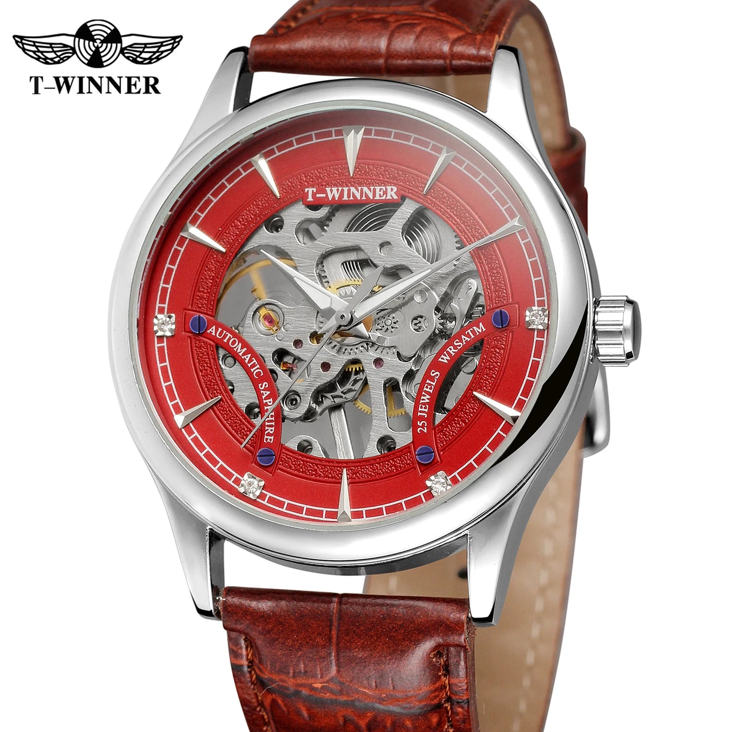 Excellence Original Replica Watch Red Transparent Skeleton Mechanical Wrist watches for men Fancy And Stylish