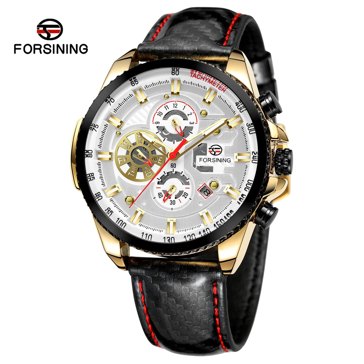 Excellence Original Waterproof Luminous Big Blue Dial Mechanical Watches Luxury Men Watch Multifunctional Automatic Date Leather Wrist