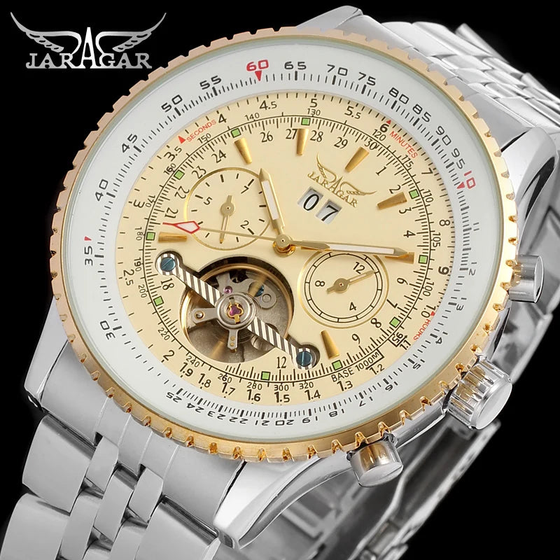 Excellence  Original Big Dial Tourbillon Chronograph Automatic Man Watches Stainless Steel Vintage Mechanical Waterproof