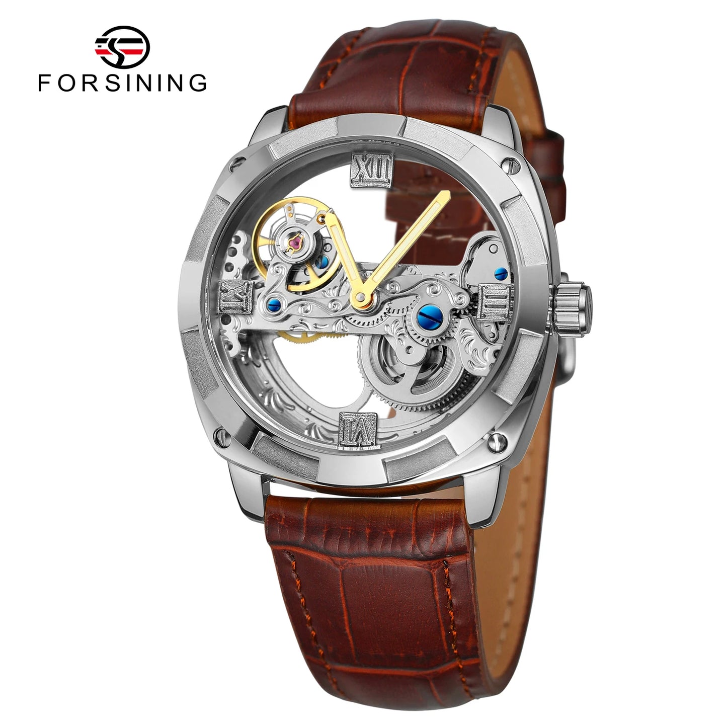 Excellence Top Brand Luxury Stainless Steel Skeleton Tourbillon Automatic Movement Men Watch Mechanical Waterproof Luminous Wrist Clock