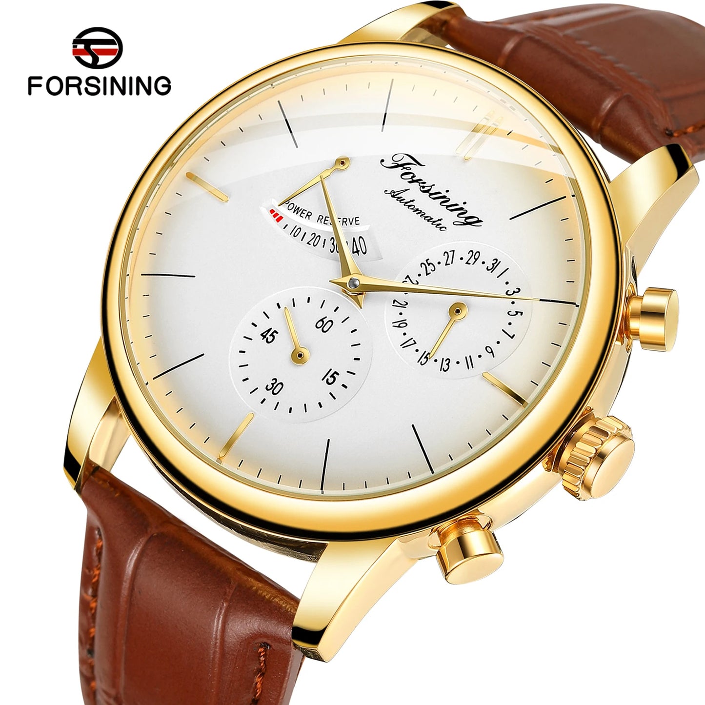 Excellence Official Power Reserve Date Automatic Rare Men Watches Leather High Quality Elegant Male Mechanical Wristwatches