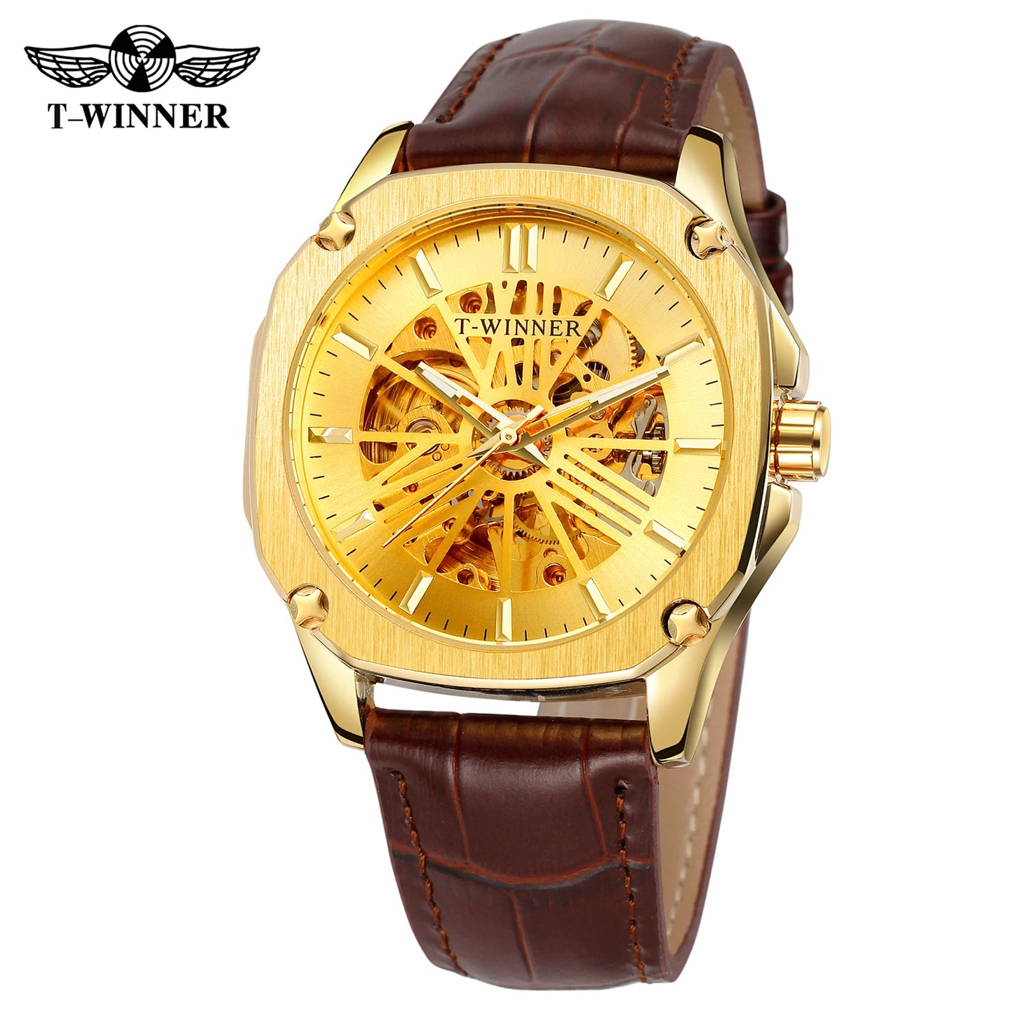 Excellence Replica Watch Fashion Classics Skeleton Mechanical Automatic Watches for men Vintage Bronze Wrist Men Watch