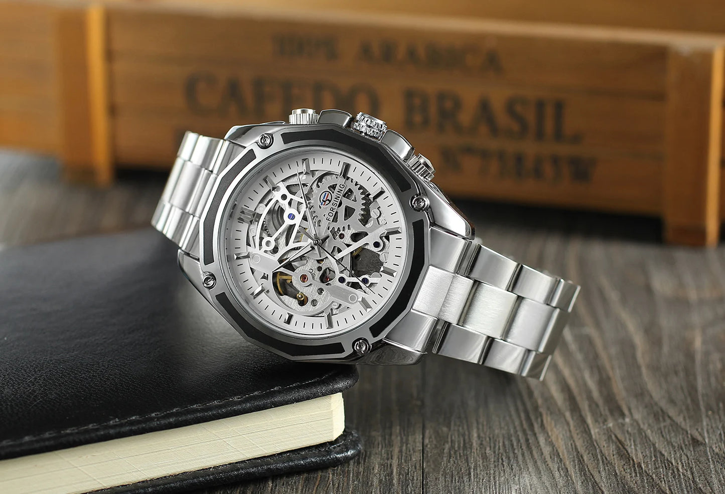 Excellence Stainless Steel Skeleton Mechanical Watch Male Automatic Movement Man Wrist Watches Waterproof High End Luxury watch