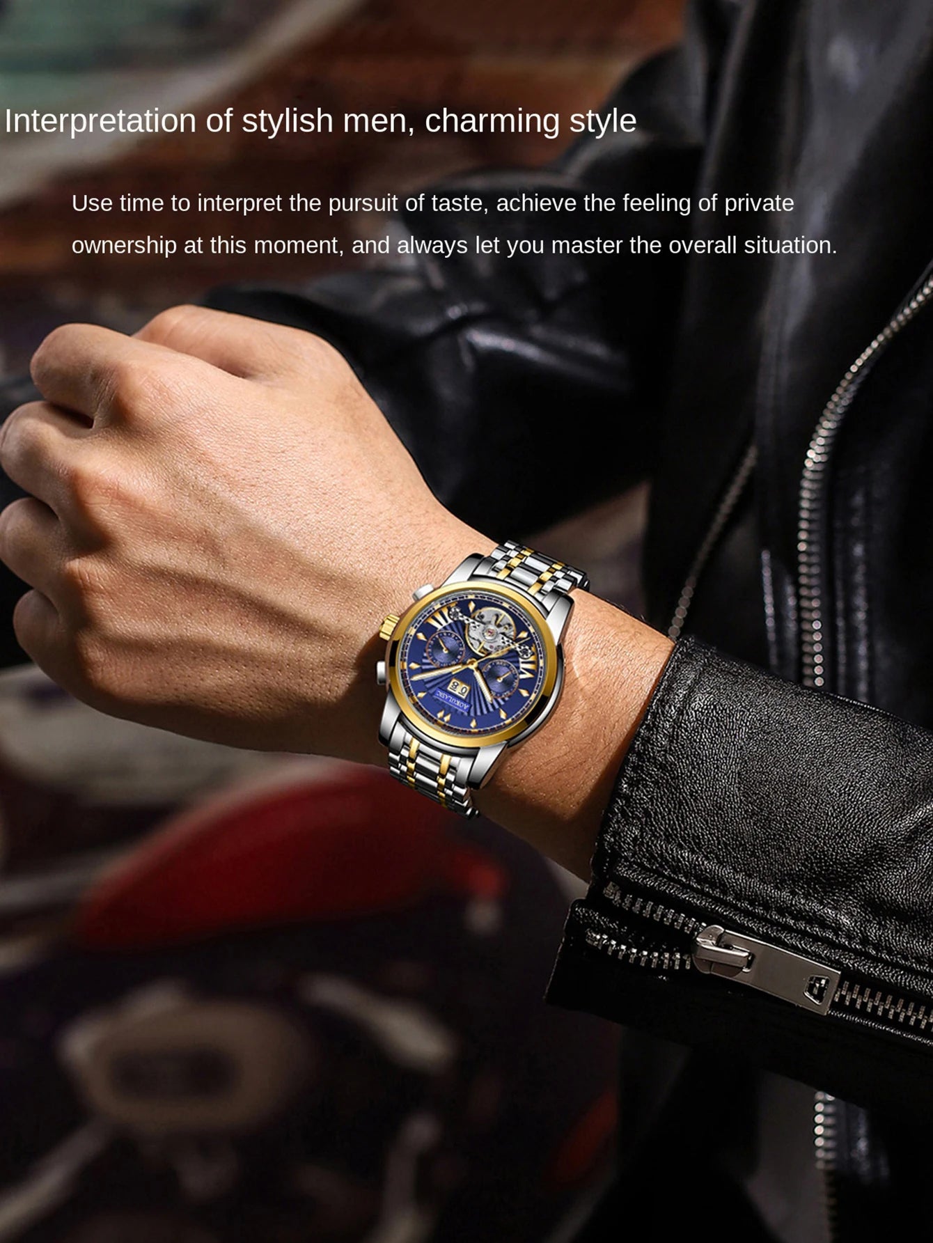 Excellence  Fashion Tourbillon Men's Watches Top Brand Luxury Skeleton Automatic Mechanical Watch Stainless Steel Strap Luminous