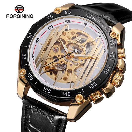 Excellence New Desigh Steel Skeleton Mechanical Watch Male Automatic Movement Man Wrist Watches Waterproof High End Luxury