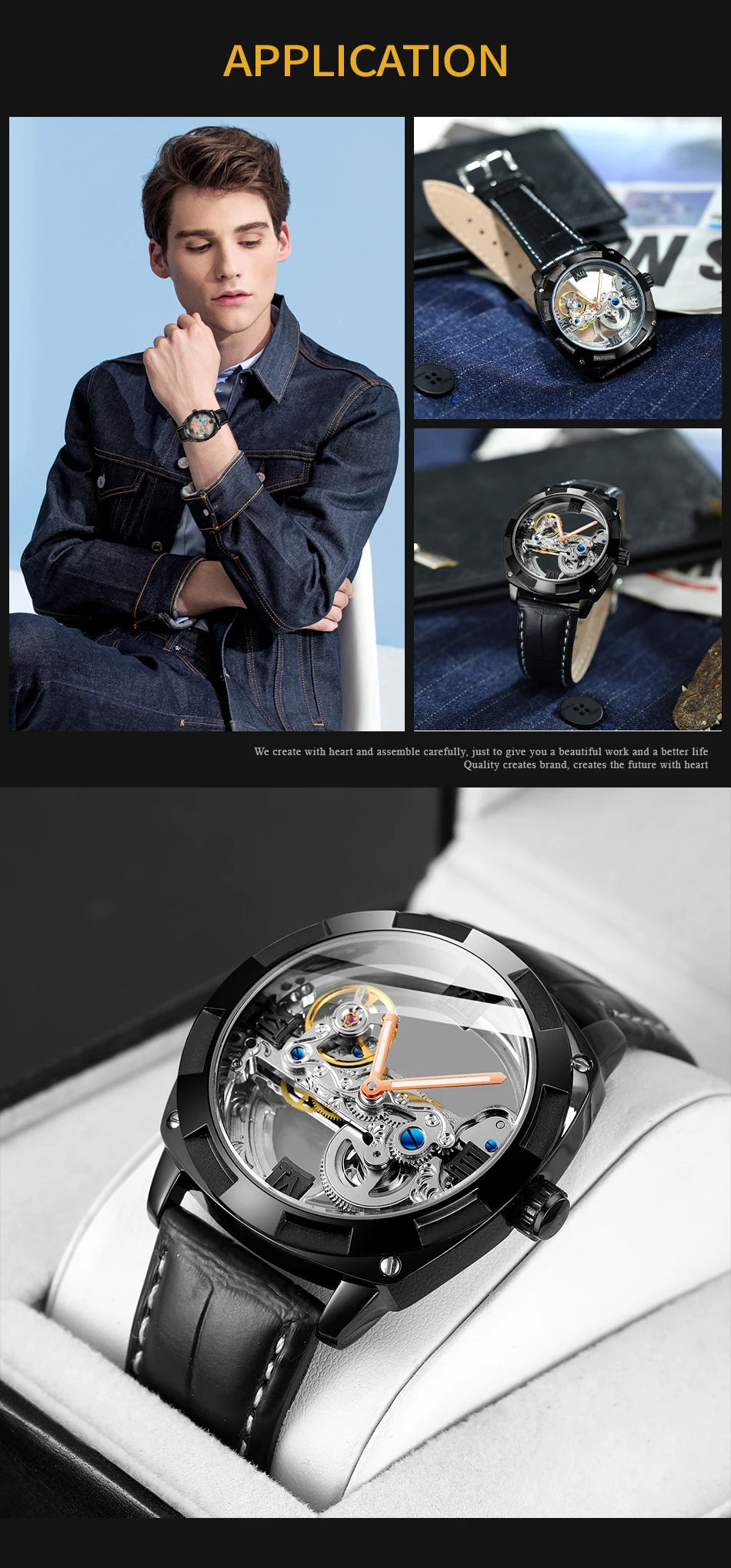 Excellence Top Brand Luxury Stainless Steel Skeleton Tourbillon Automatic Movement Men Watch Mechanical Waterproof Luminous Wrist Clock